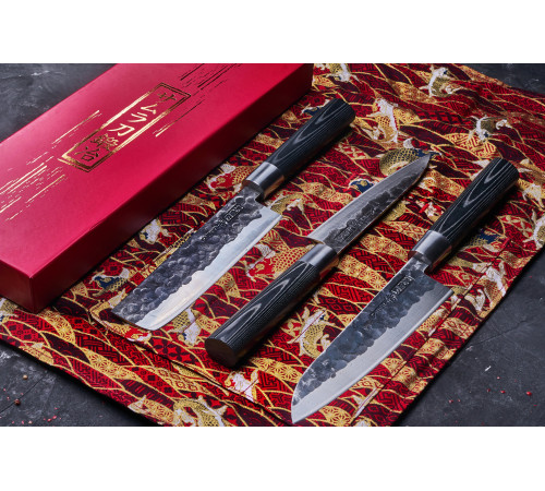 SBL-0023 Универсальный нож 162 мм "Samura Blacksmith", AUS-8 Hammered, микарта