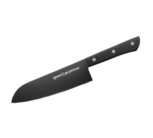 SH-0095 Сантоку 175 мм "Samura Shadow", AUS-8 с покрыт. Black-coating, ABS-пластик