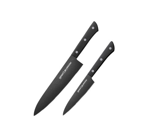 SH-0210 Набор из 2 ножей "Samura Shadow" (21, 85), AUS-8 с покрыт. Black-coating, ABS-пластик