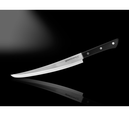 SHR-0046BT Слайсер, нож для нарезки "tanto" 230 мм "Samura Harakiri", AUS-8, ABS-пластик, черная рукоять