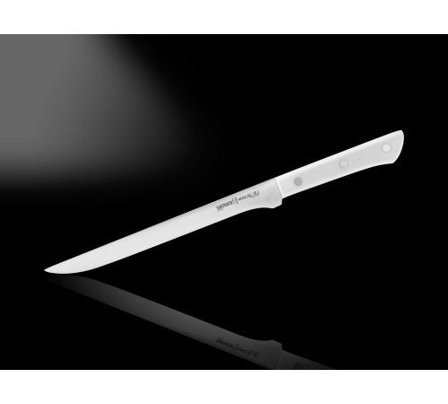 SHR-0048W Филейный нож 218 мм "Samura Harakiri", AUS-8, ABS-пластик, белая рукоять