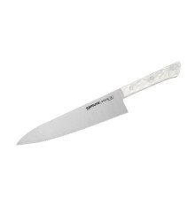 SHR-0086AW Шеф нож серрейтор 208 мм "Samura Harakiri", AUS-8, белый акрил
