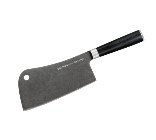 SM-0040B Кухонный топорик 180 мм "Samura Mo-V Stonewash", AUS-8 с галтовкой, G-10