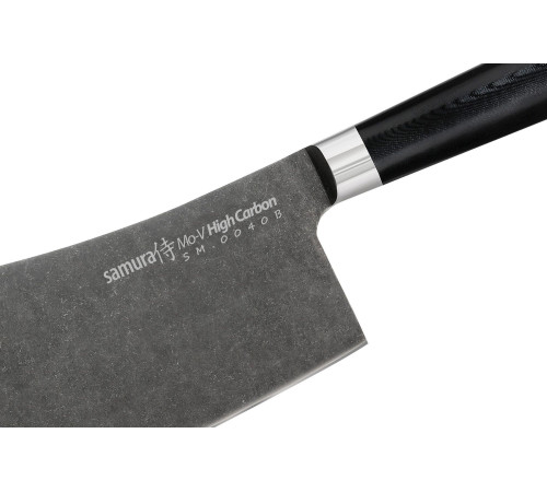 SM-0040B Кухонный топорик 180 мм "Samura Mo-V Stonewash", AUS-8 с галтовкой, G-10