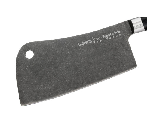 SM-0040B Кухонный топорик 180 мм "Samura Mo-V Stonewash", AUS-8 с галтовкой, G-10