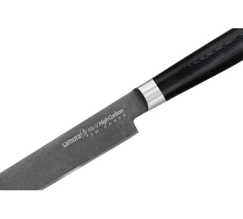 SM-0045B Слайсер, нож для нарезки 230 мм "Samura Mo-V Stonewash", AUS-8 с галтовкой, G-10