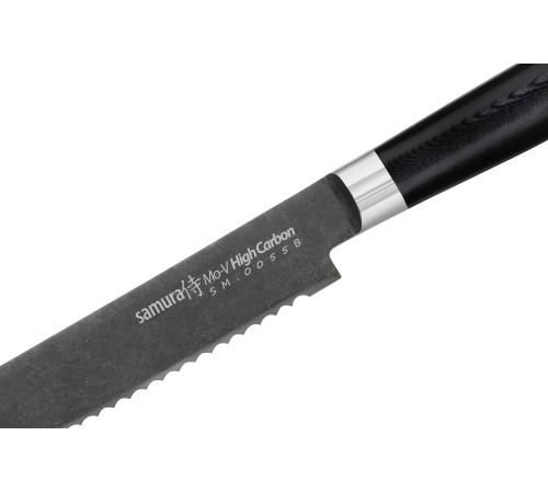 SM-0055B Хлебный нож 230 мм "Samura Mo-V Stonewash", AUS-8 с галтовкой, G-10