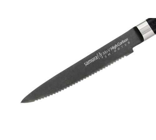 SM-0071B Нож для томатов 120 мм "Samura Mo-V Stonewash", AUS-8 с галтовкой, G-10