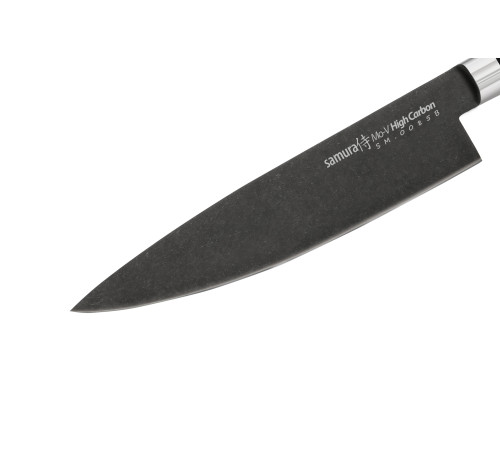 SM-0085B Шеф нож 200 мм "Samura Mo-V Stonewash", AUS-8 с галтовкой, G-10