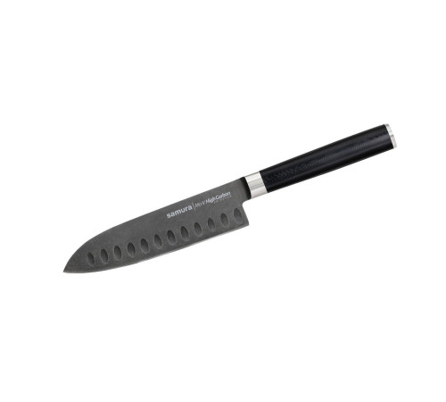 SM-0093B Сантоку малый 138 мм "Samura Mo-V Stonewash", AUS-8 с галтовкой, G-10