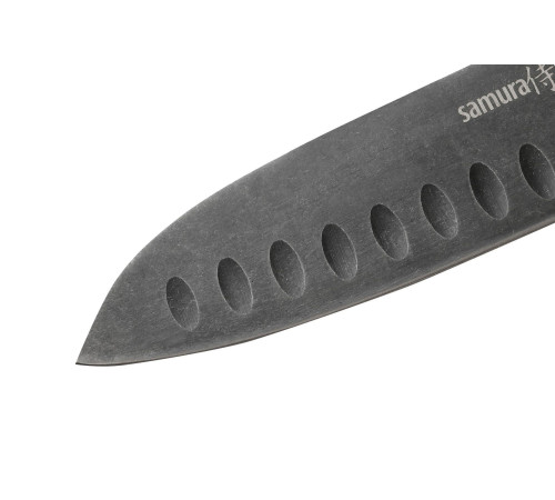 SM-0093B Сантоку малый 138 мм "Samura Mo-V Stonewash", AUS-8 с галтовкой, G-10