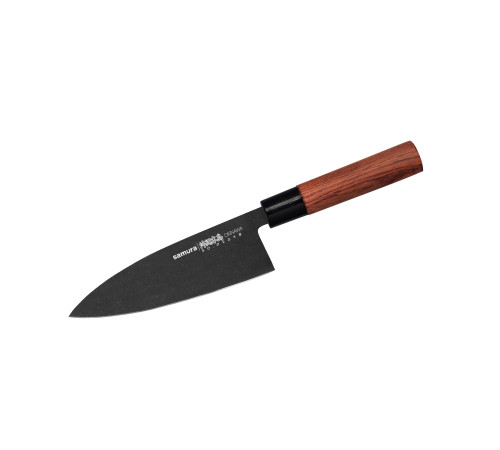 SO-0129B Деба 170 мм "Samura Okinawa  Stonewash", AUS-8 с галтовкой, дерево