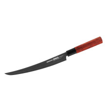 SO-0146BT Слайсер, нож для нарезки "tanto" 230 мм "Samura Okinawa Stonewash", AUS-8 с галтовкой, дерево