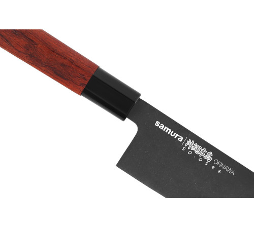 SO-0194B Сантоку 175 мм "Samura Okinawa Stonewash", AUS-8 с галтовкой, дерево